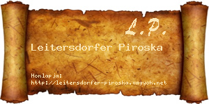 Leitersdorfer Piroska névjegykártya